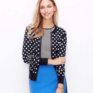 Ann Taylor polka dot zip cardigan
